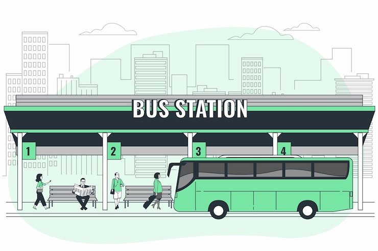 Vecteur gratuit illustration du concept de la gare routière