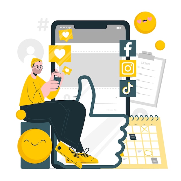 Vecteur gratuit illustration du concept de gestionnaire de médias sociaux