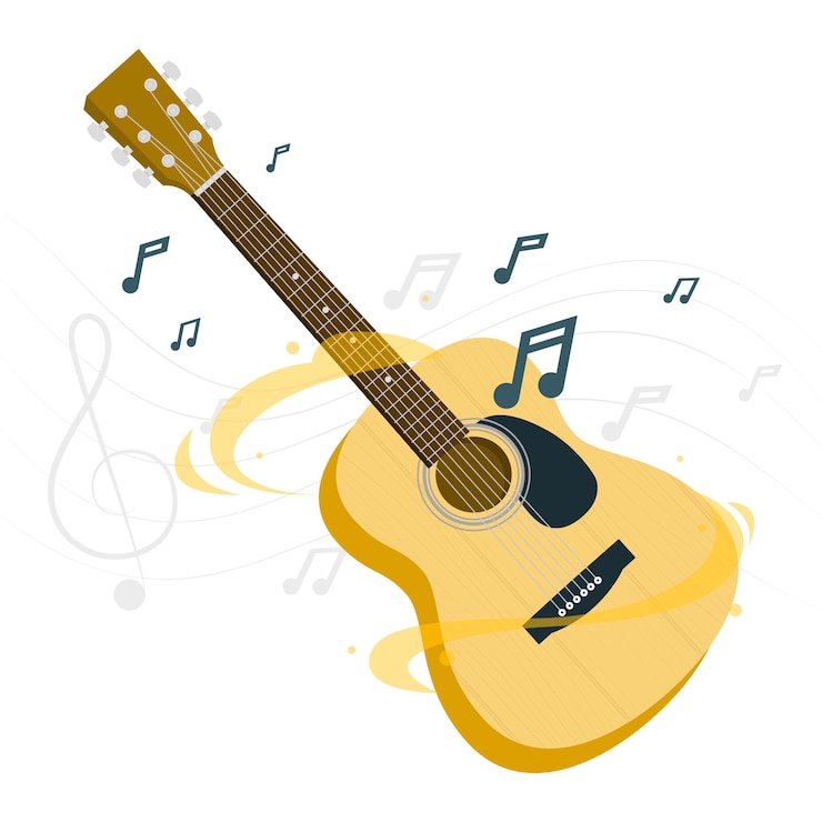 Vecteur gratuit illustration du concept de la guitare acoustique