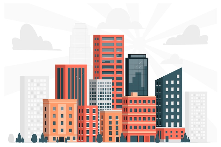 Vecteur gratuit illustration du concept d'horizon de la ville