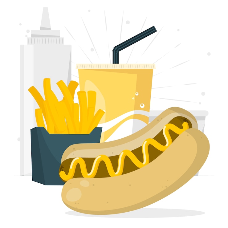 Vecteur gratuit illustration du concept de hot dog