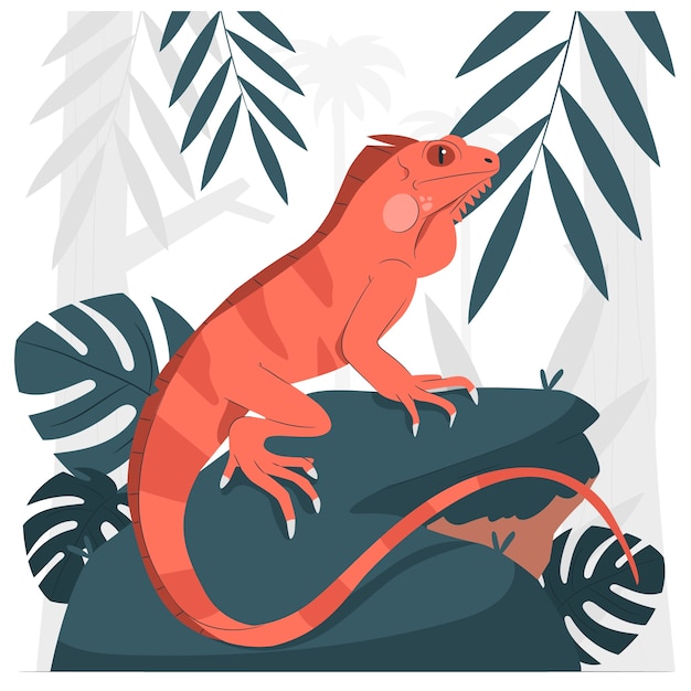 Vecteur gratuit illustration du concept de l'iguane