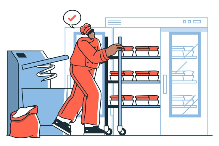 Vecteur gratuit illustration du concept de l'industrie de la boulangerie