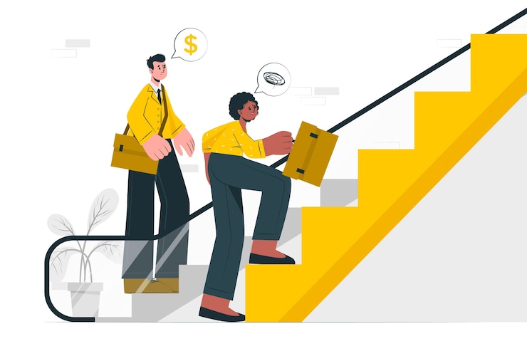 Vecteur gratuit illustration du concept d'inégalité commerciale