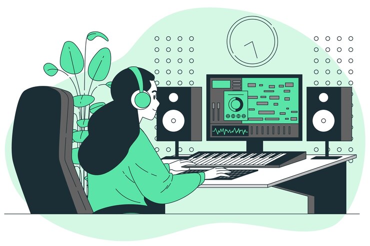 Vecteur gratuit illustration du concept d'ingénieur du son