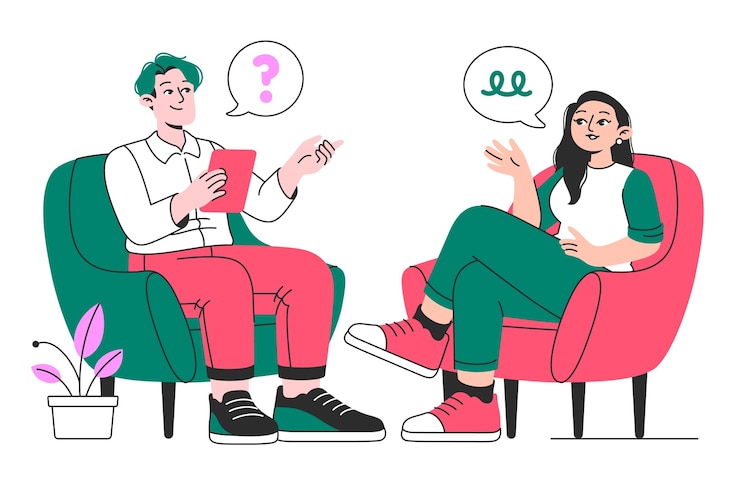 Vecteur gratuit illustration du concept de l'interview