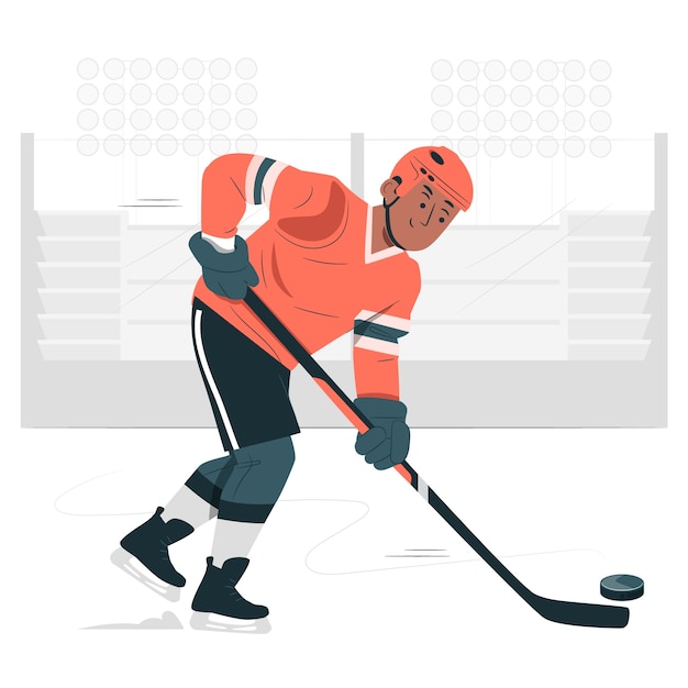 Vecteur gratuit illustration du concept de joueur de hockey