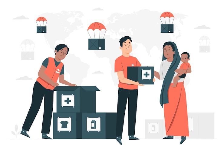 Vecteur gratuit illustration du concept de la journée humanitaire mondiale