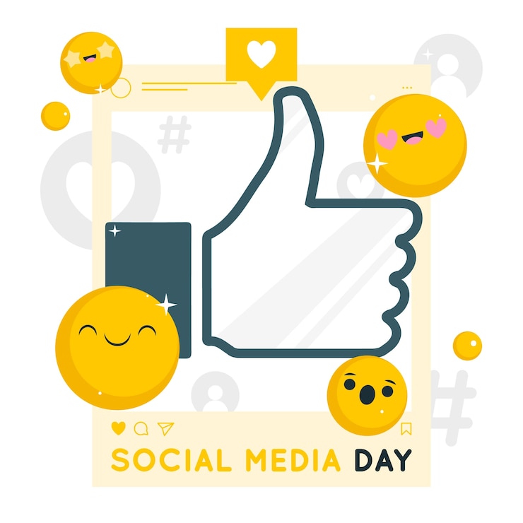 Vecteur gratuit illustration du concept de la journée des médias sociaux