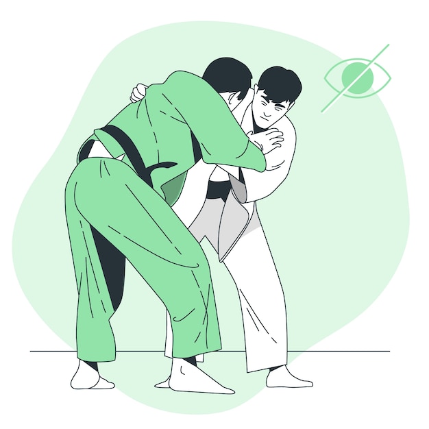 Vecteur gratuit illustration du concept de judo paralympique
