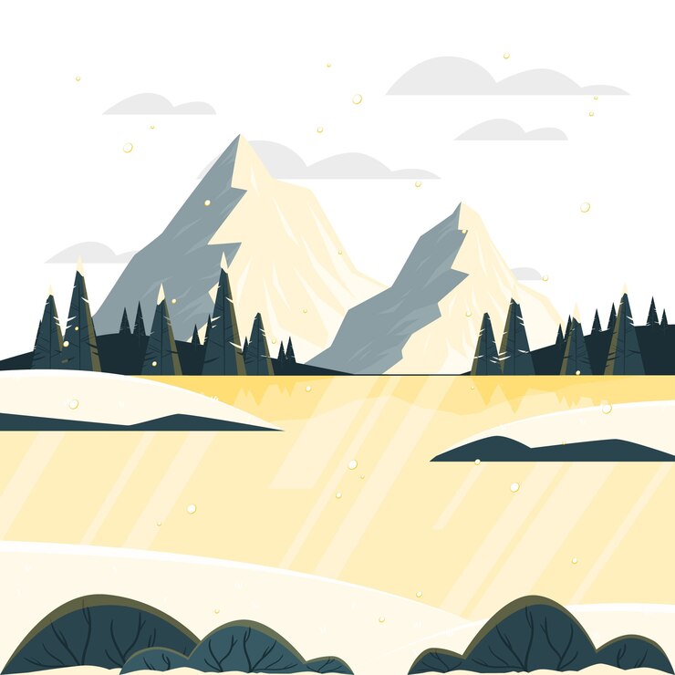 Vecteur gratuit illustration du concept de lac gelé