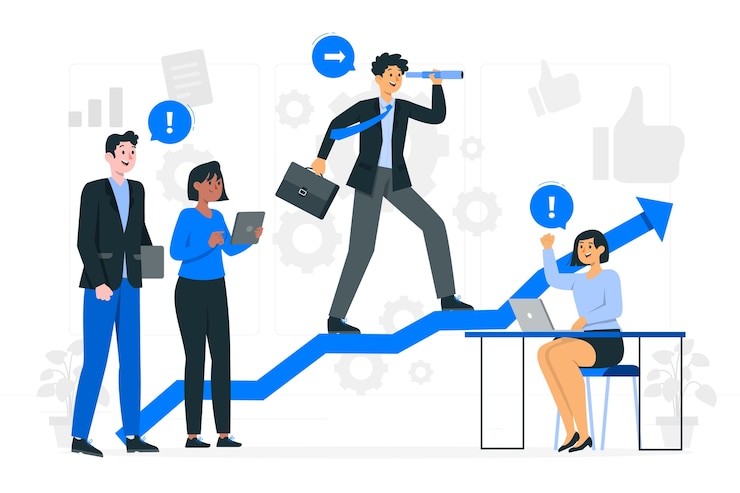 Vecteur gratuit illustration du concept de leadership
