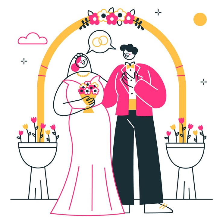 Vecteur gratuit illustration du concept de mariage