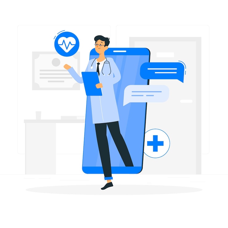 Vecteur gratuit illustration du concept de médecin en ligne