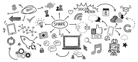Illustration du concept de médias sociaux
