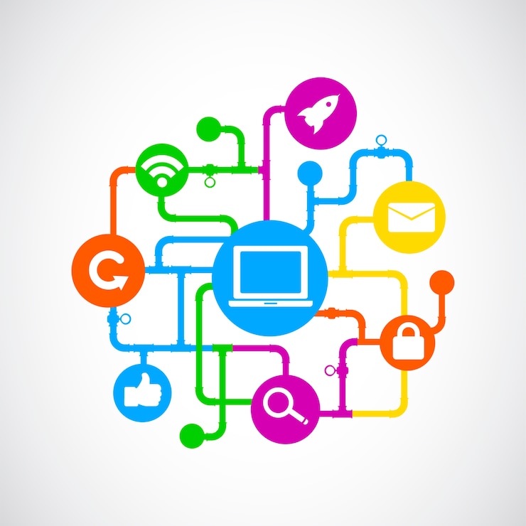 Vecteur gratuit illustration du concept de médias sociaux