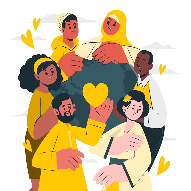 Vecteur gratuit illustration du concept multiculturel