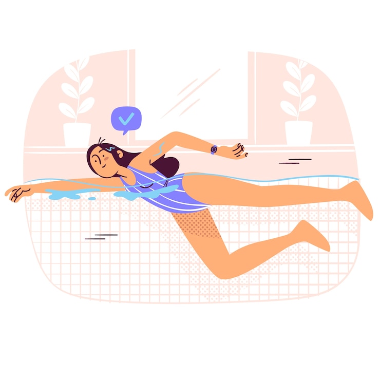 Vecteur gratuit illustration du concept de natation