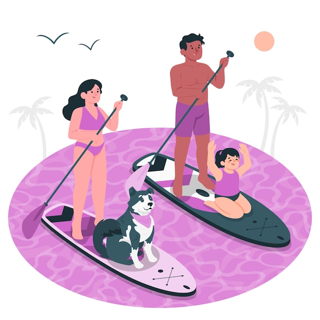 Vecteur gratuit illustration du concept de paddle surf