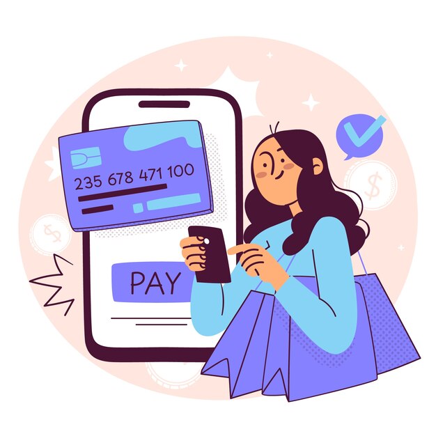 Illustration du concept des paiements mobiles