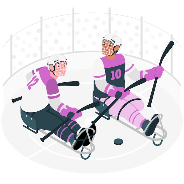 Vecteur gratuit illustration du concept de para-hockey sur glace