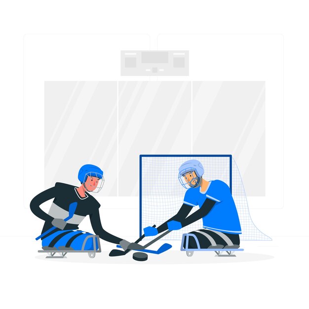 Vecteur gratuit illustration du concept de para-hockey sur glace