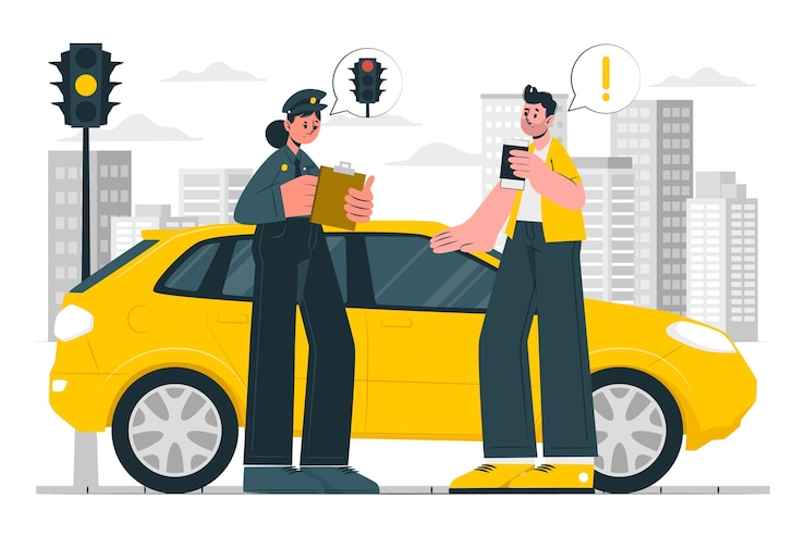 Vecteur gratuit illustration du concept de pénalité de circulation
