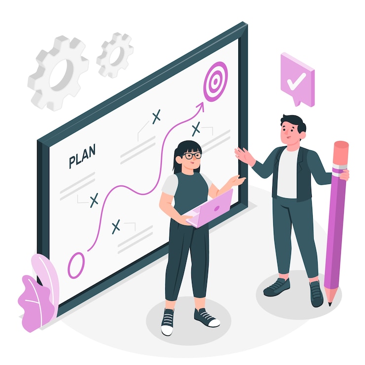 Vecteur gratuit illustration du concept de planification stratégique