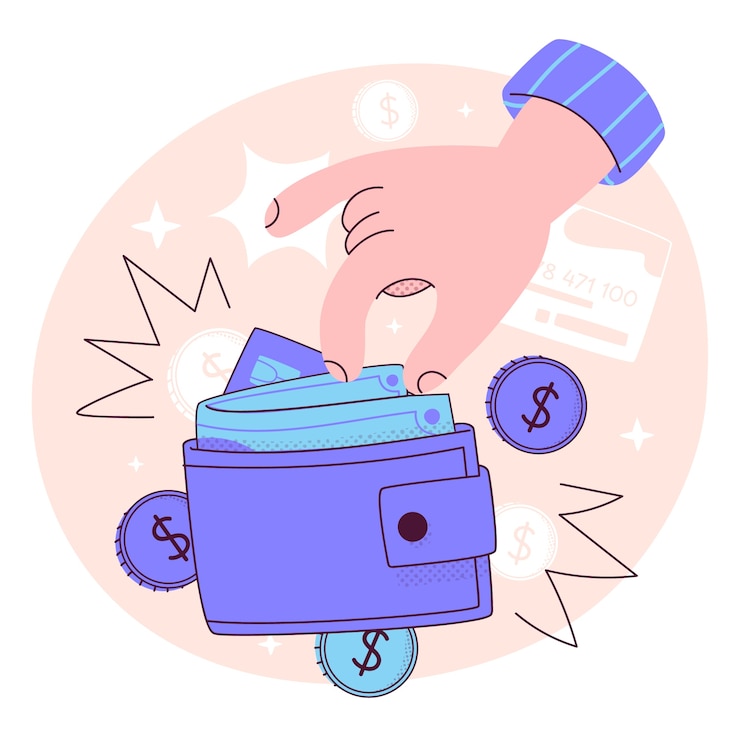 Vecteur gratuit illustration du concept de portefeuille