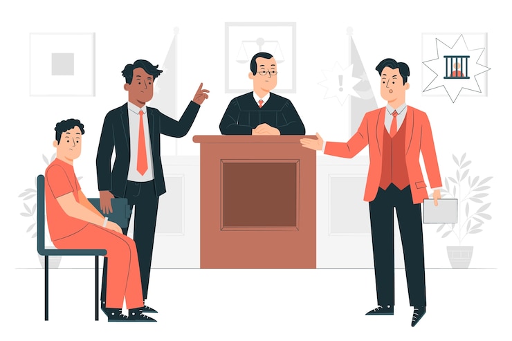 Vecteur gratuit illustration du concept de procureur