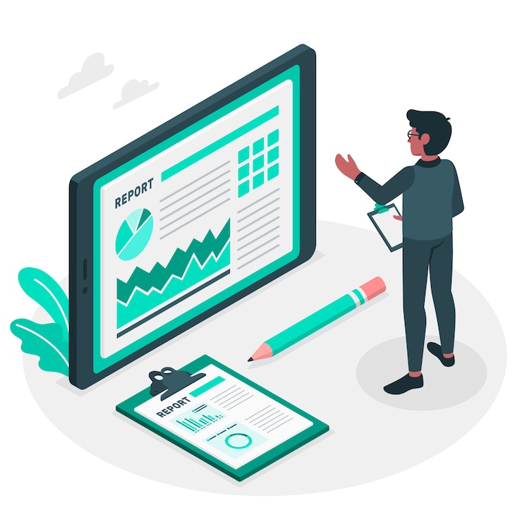Vecteur gratuit illustration du concept de rapport