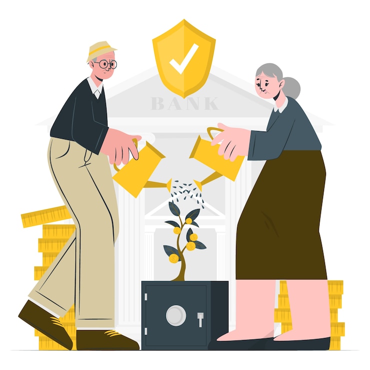 Vecteur gratuit illustration du concept de régime de retraite