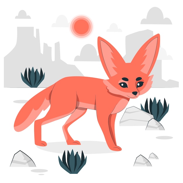 Vecteur gratuit illustration du concept de renard fennec