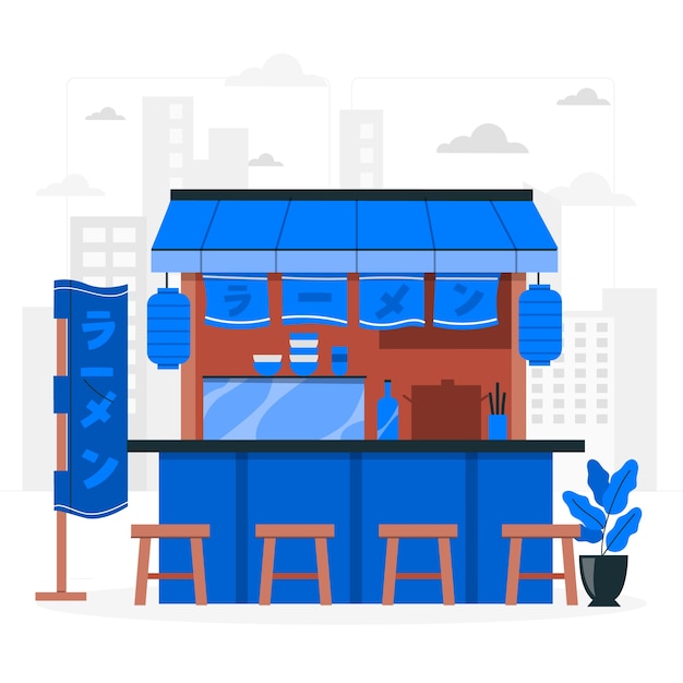 Vecteur gratuit illustration du concept de restaurant ramen