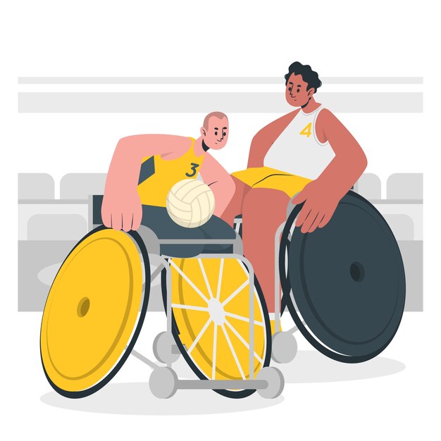 Illustration du concept de rugby en fauteuil roulant