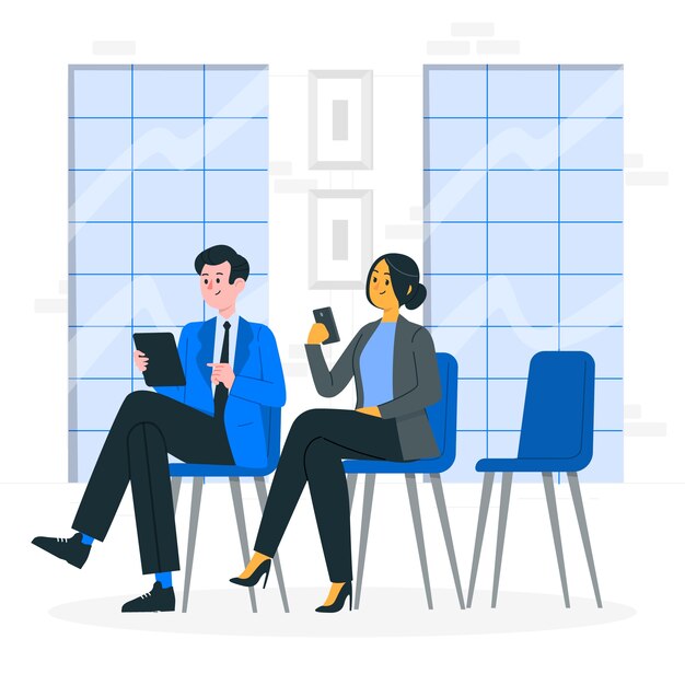 Illustration du concept de salle d'attente d'affaires