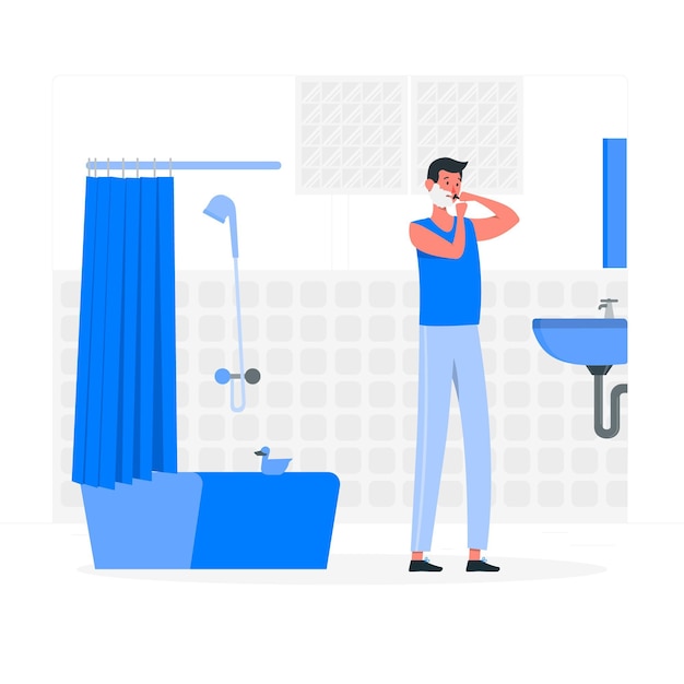 Vecteur gratuit À l'illustration du concept de salle de bain