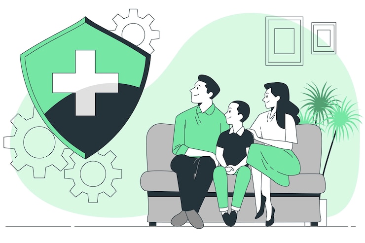 Vecteur gratuit illustration du concept de sécurité sociale
