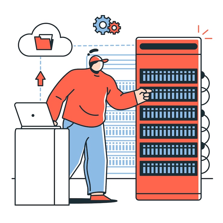 Vecteur gratuit illustration du concept de serveur