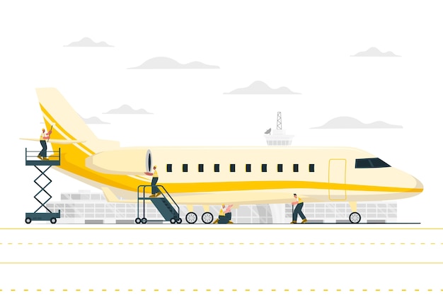 Illustration Du Concept De Service En Avion