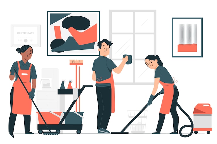 Vecteur gratuit illustration du concept de service de nettoyage