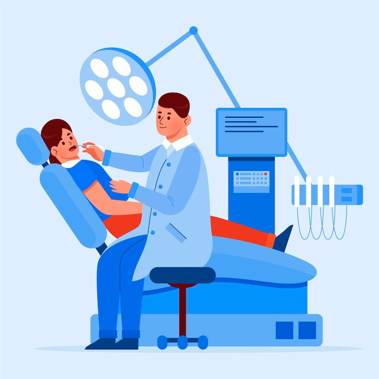 Vecteur gratuit illustration du concept de soins dentaires plats