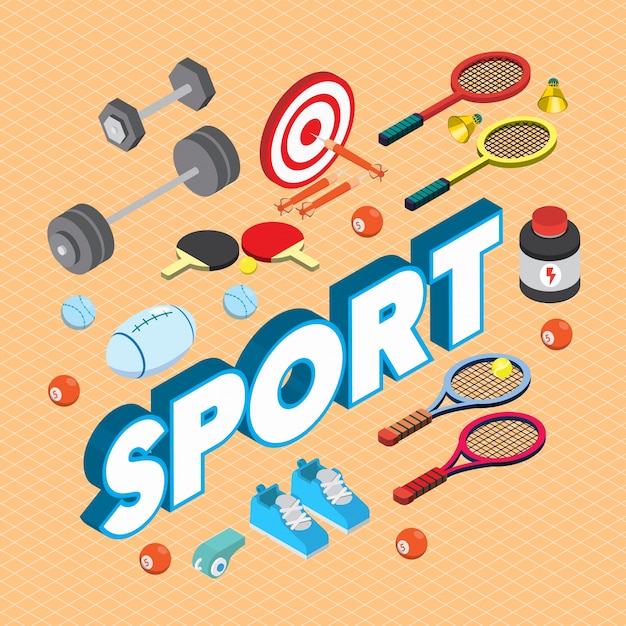 Vecteur gratuit illustration du concept de sport en graphique isométrique