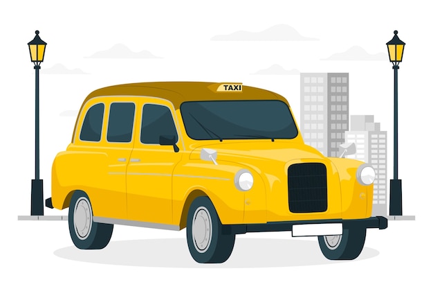 Vecteur gratuit illustration du concept de taxi de londres