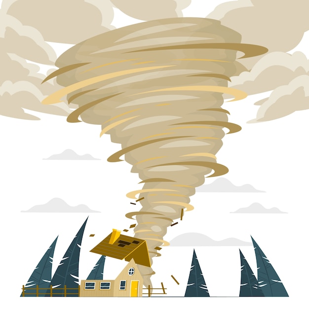 Vecteur gratuit illustration du concept de tornade