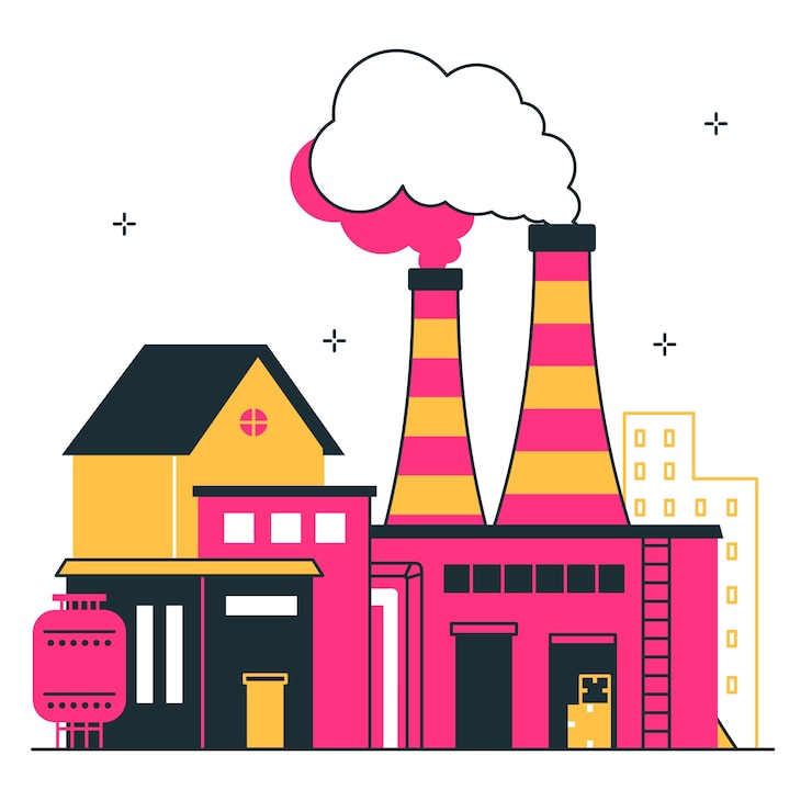 Vecteur gratuit illustration du concept d'usine