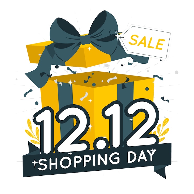 Vecteur gratuit illustration du concept de vente du 12 décembre