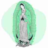 Vecteur gratuit illustration du concept de la vierge de guadalupe