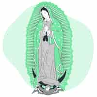 Vecteur gratuit illustration du concept de la vierge de guadalupe