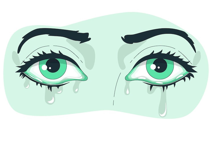 Vecteur gratuit illustration du concept des yeux qui pleurent